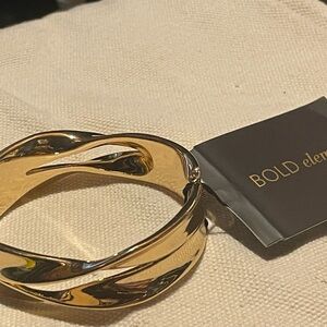 Bold Elements Shiny Gold Cuff Bracelet